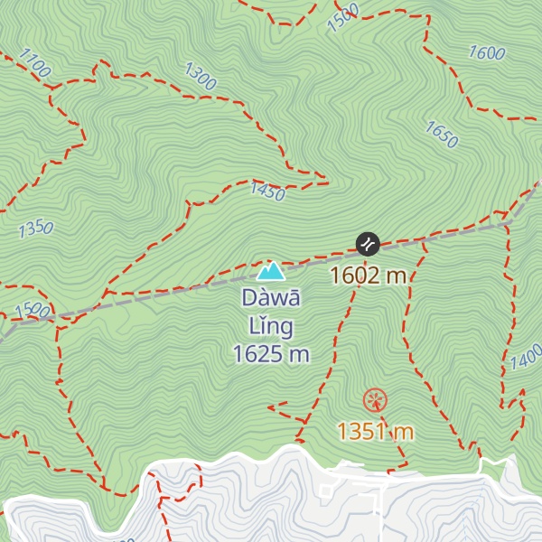 Map of Dàwā Lǐng