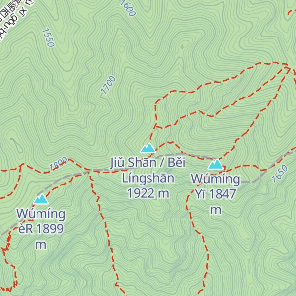 Map of Jiǔ Shān / Běi Língshān