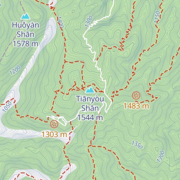 Map of Tiānyòu Shān