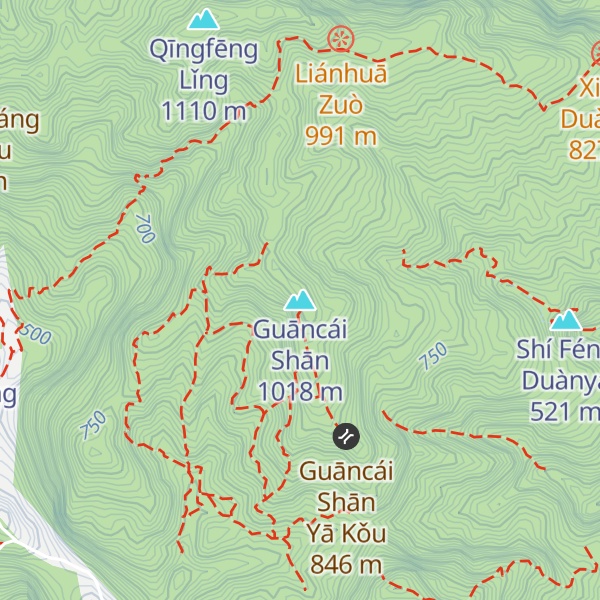 Map of Guāncái Shān