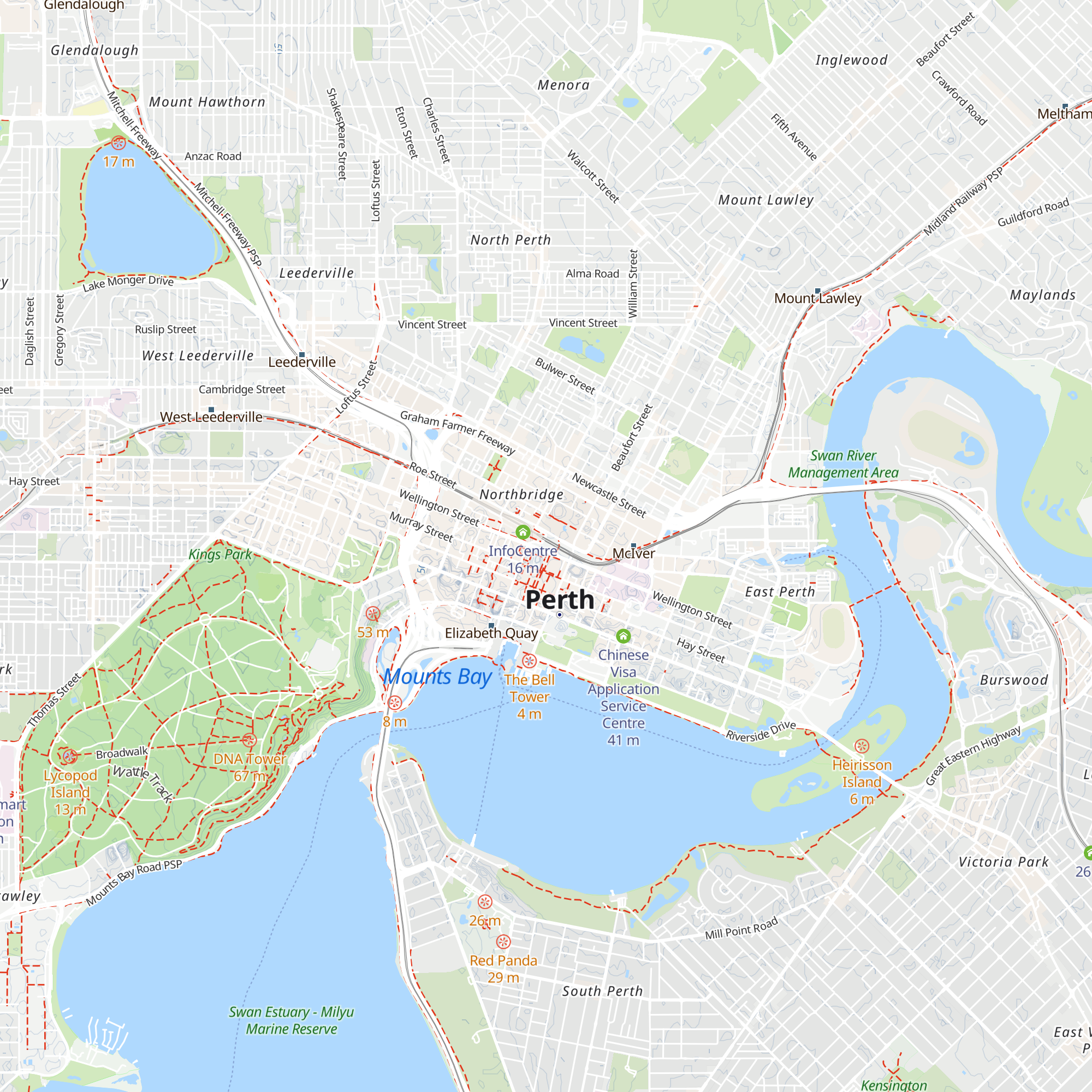 Western Australia Visitor Centre map