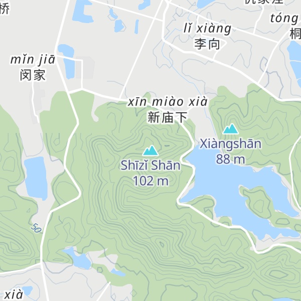 Map of Shīzǐ Shān
