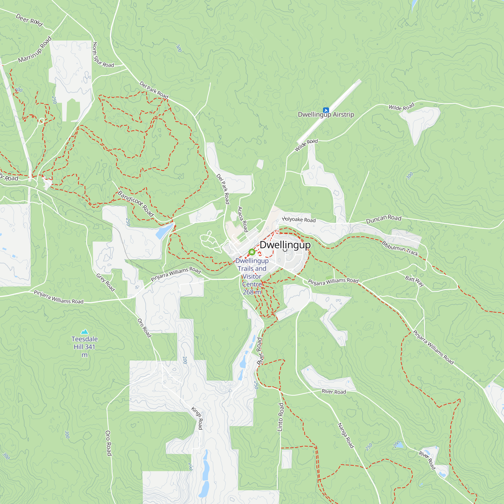 Dwellingup Trails and Visitor Centre map