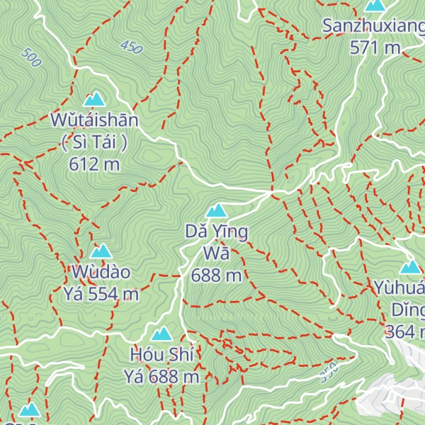 Map of Tianbao Shan