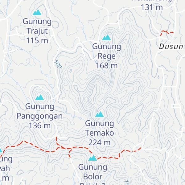Map of Gunung Bolor Belek