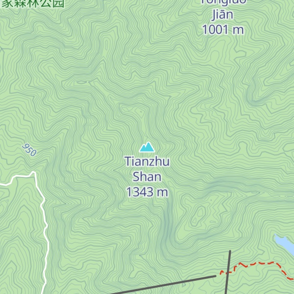 Map of Tianzhu Shan