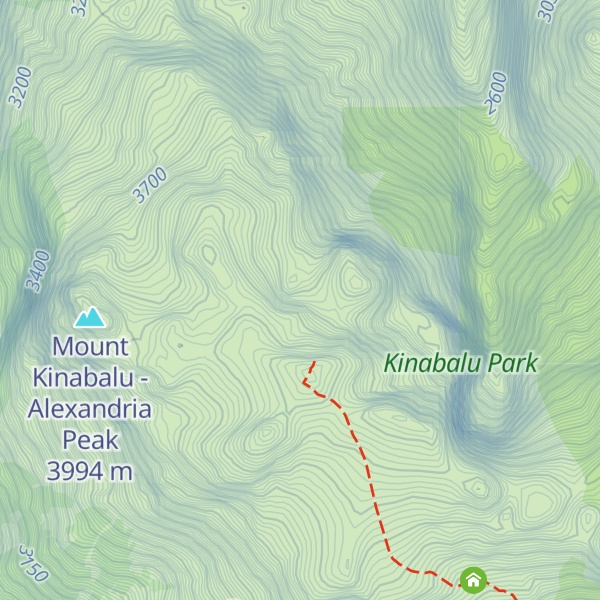 Map of Mount Kinabalu - Victoria Peak