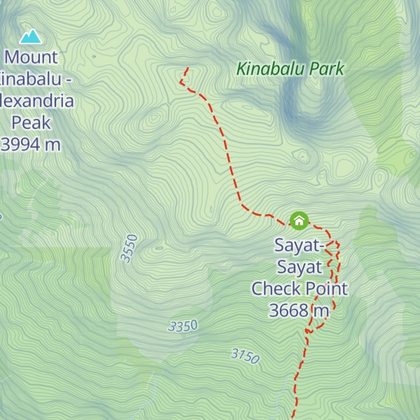 Map of Mount Kinabalu - South Peak