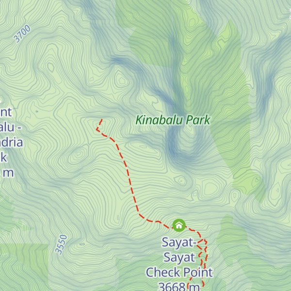 Map of Mount Kinabalu - Ugly Sisters Peak
