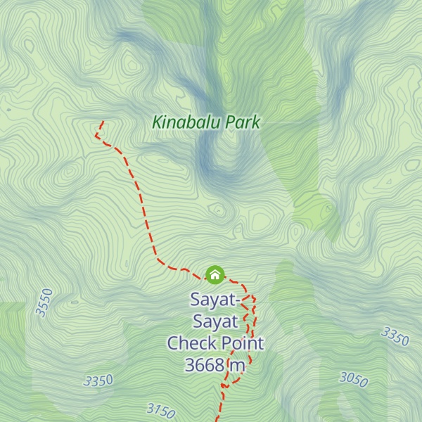 Map of Mount Kinabalu - Donkey Ears Peak