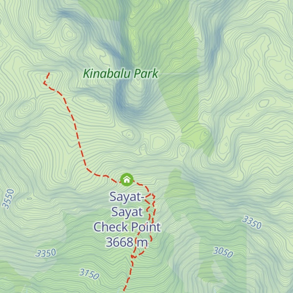 Map of Mount Kinabalu - Tunku Abdul Rahman Peak