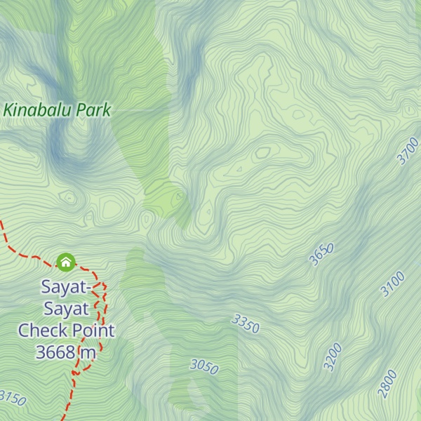 Map of Mount Kinabalu - Kemuncak Ramitan