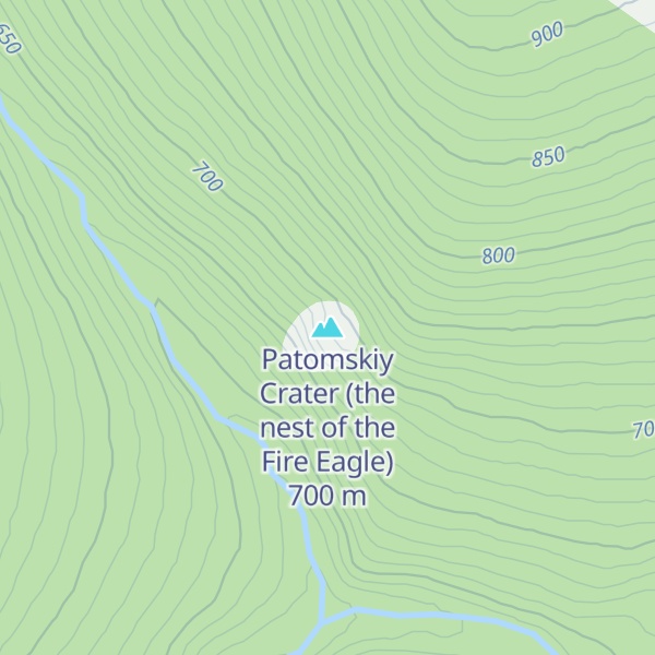Map of Patomskiy Crater (the nest of the Fire Eagle)