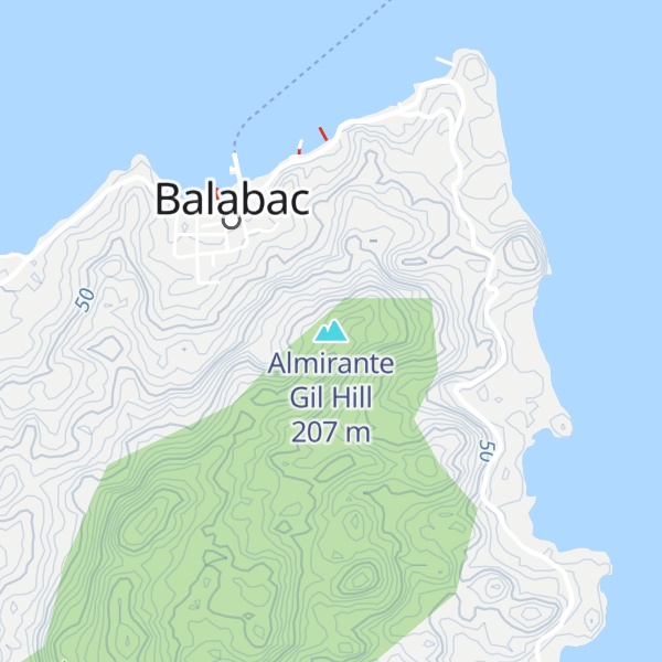 Map of Almirante Gil Hill