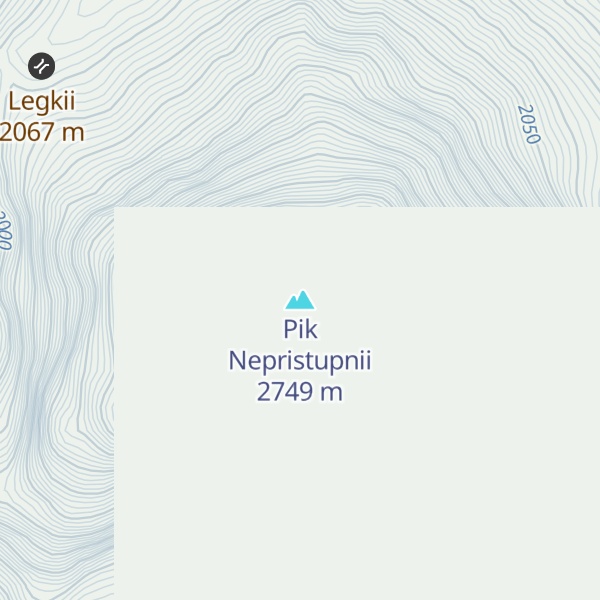 Map of Pik Nepristupnii