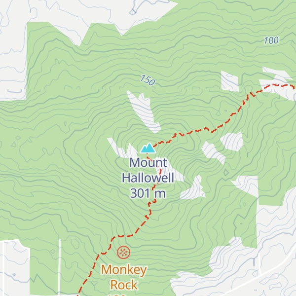 Map of Mount Hallowell