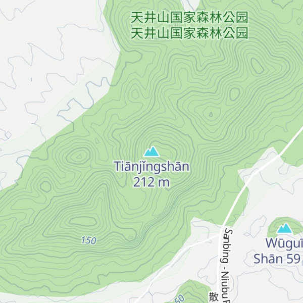 Map of Tiānjǐngshān