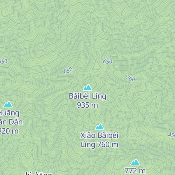 Map of Bǎibèi Lǐng