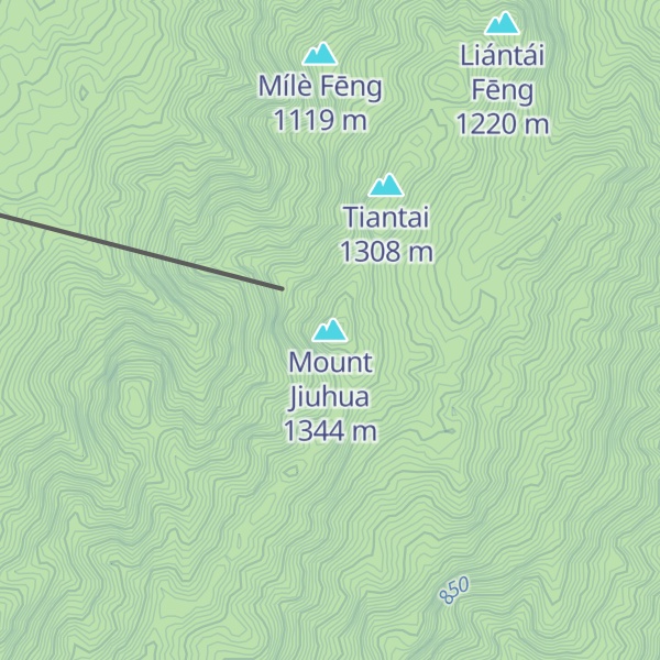 Map of Mount Jiuhua