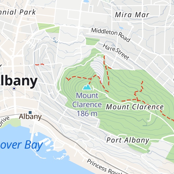 Map of Mount Clarence
