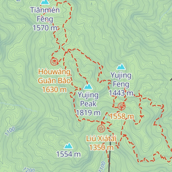 Map of Yuxu Peak