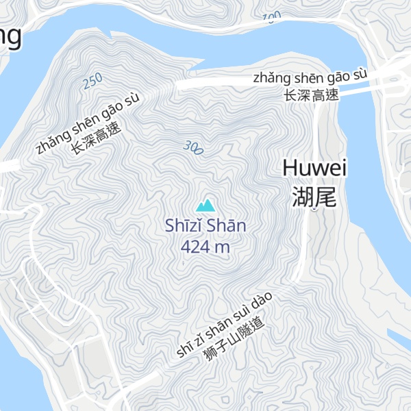 Map of Shīzǐ Shān