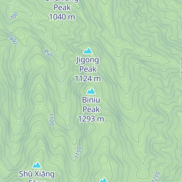 Map of Biniu Peak