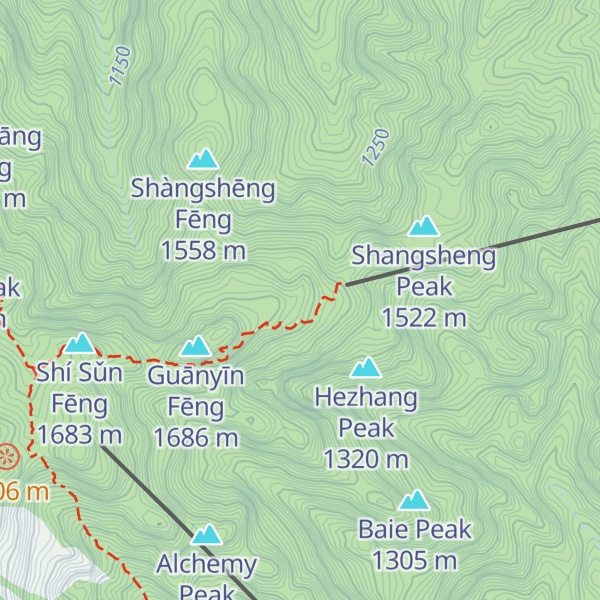 Map of Wulao Peak