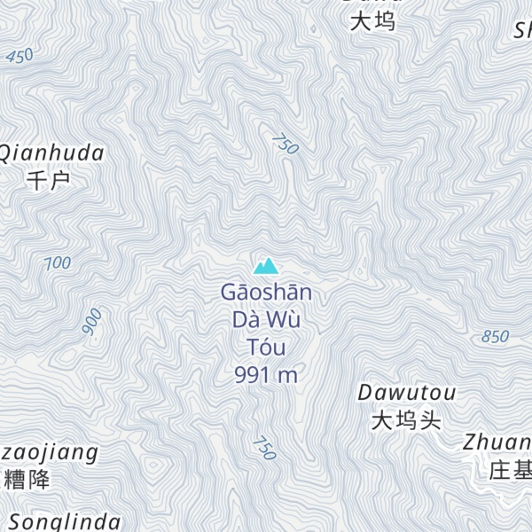 Map of Gāoshān Dà Wù Tóu