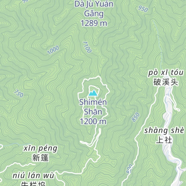 Map of Shímén Shān