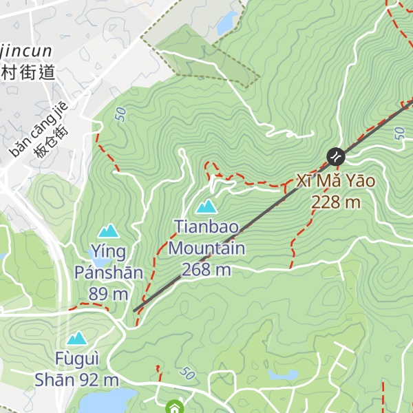 Map of Tianbao Mountain