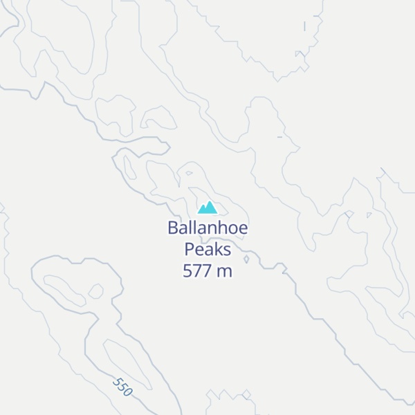Map of Ballanhoe Peaks