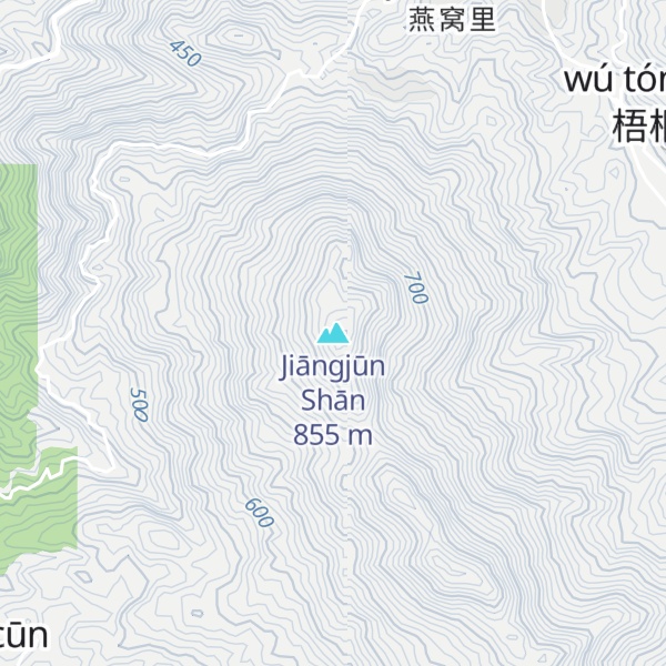 Map of Jiāngjūn Shān