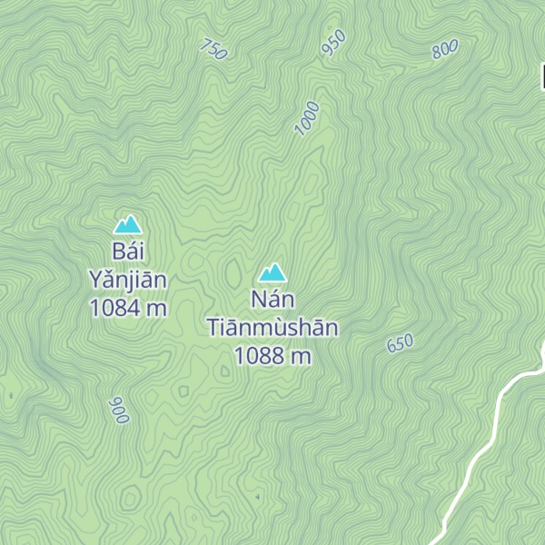 Map of Nán Tiānmùshān