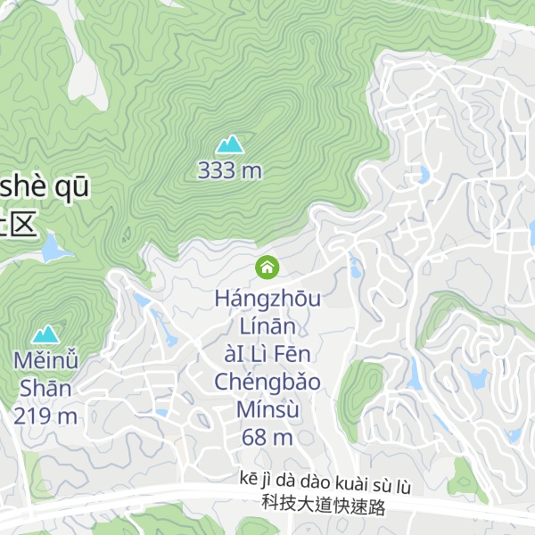 Map of Hángzhōu Línān àI Lì Fēn Chéngbǎo Mínsù