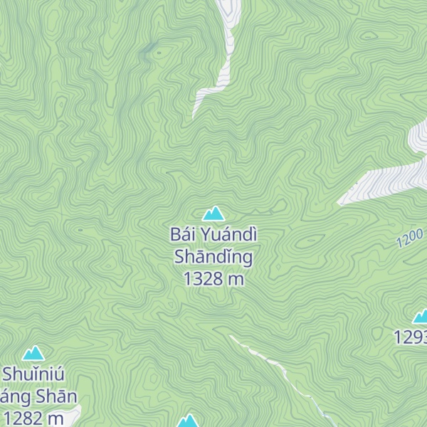Map of Bái Yuándì Shāndǐng