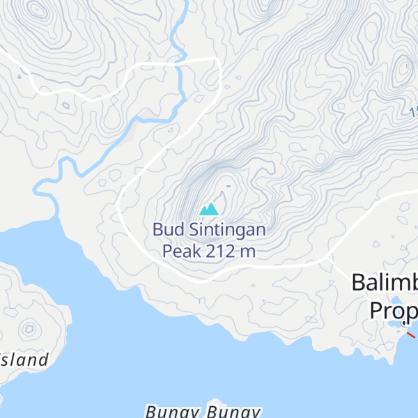 Map of Bud Sintingan Peak