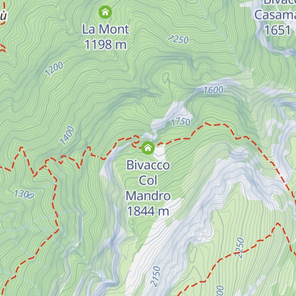 Map of Bivacco Col Mandro