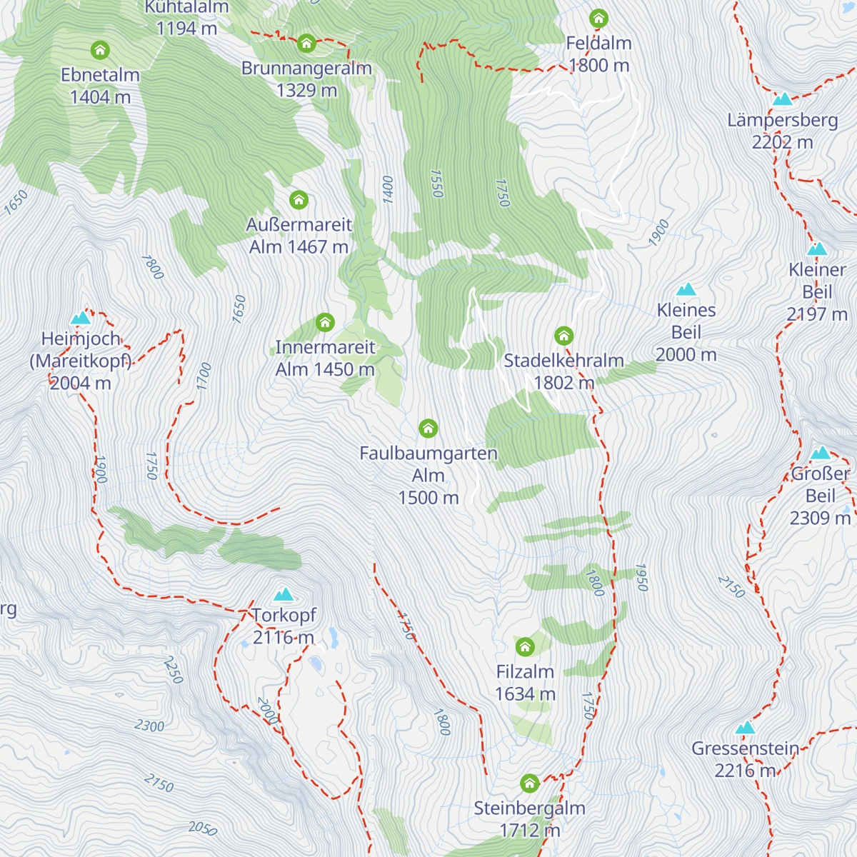 Faulbaumgarten Alm map