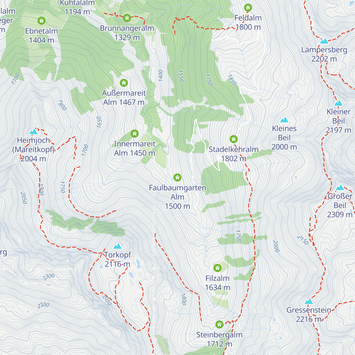 Faulbaumgarten Alm map