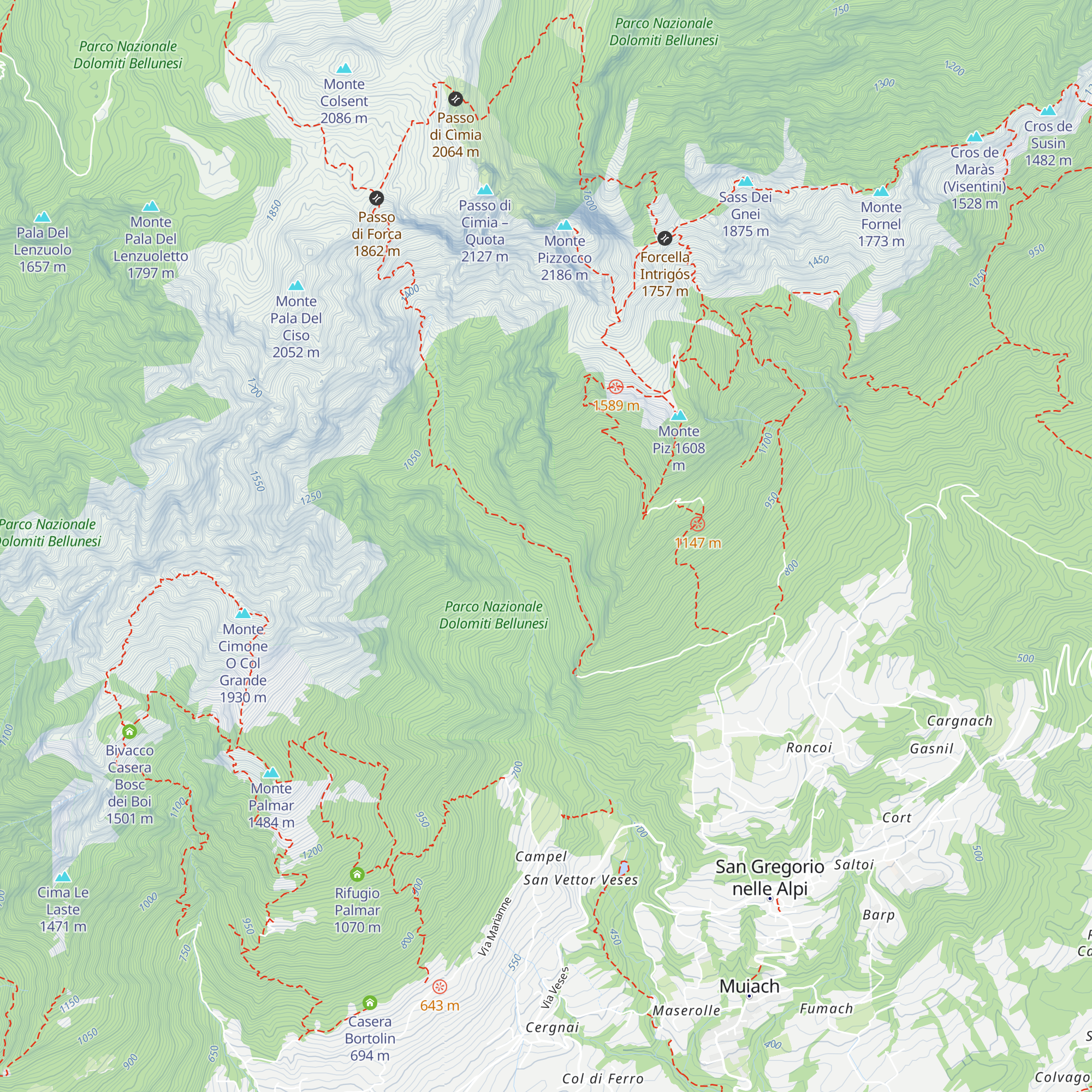 Casera Pradel map
