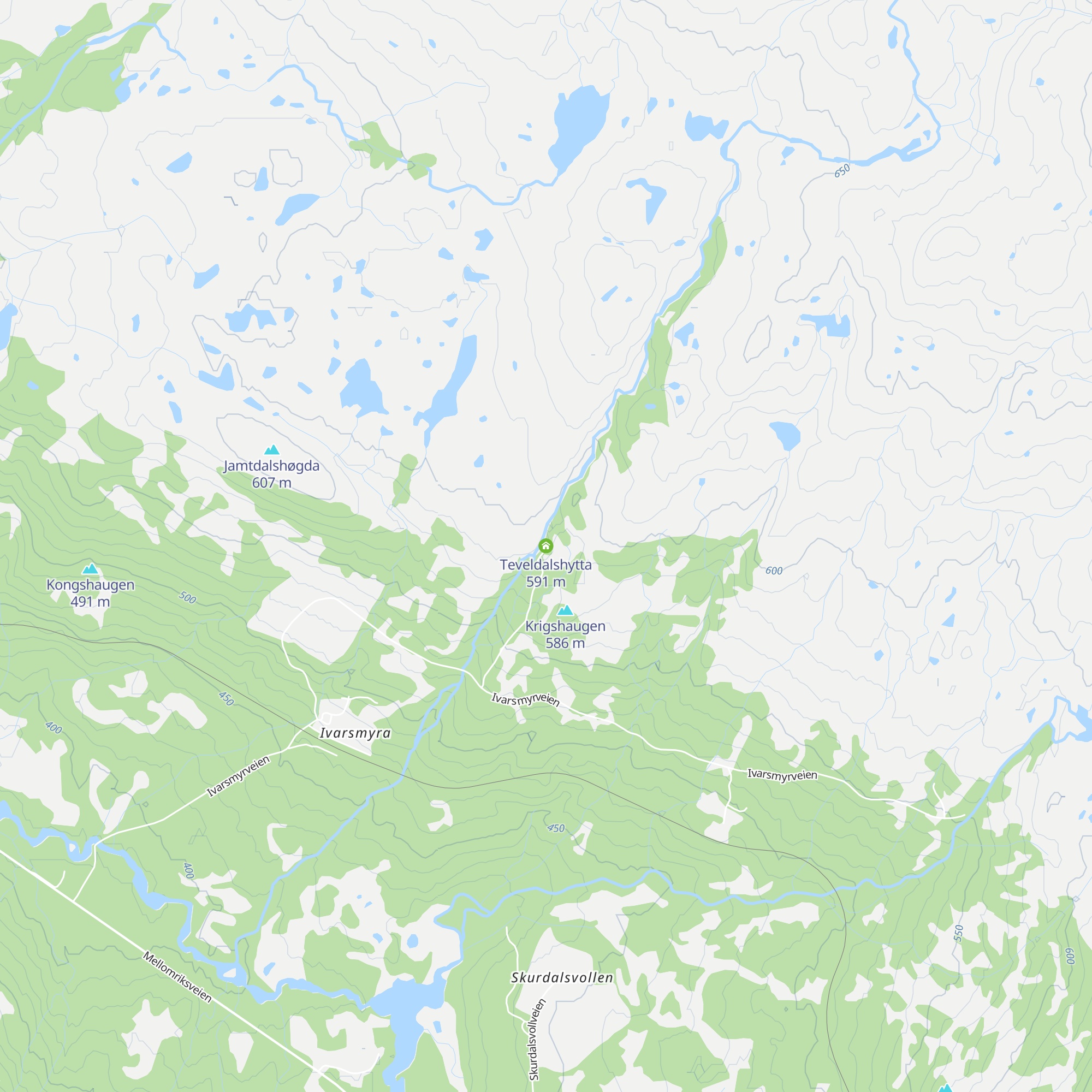 Teveldalshytta map