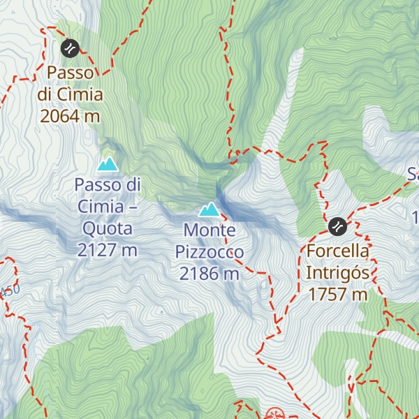 Map of Monte Pizzocco