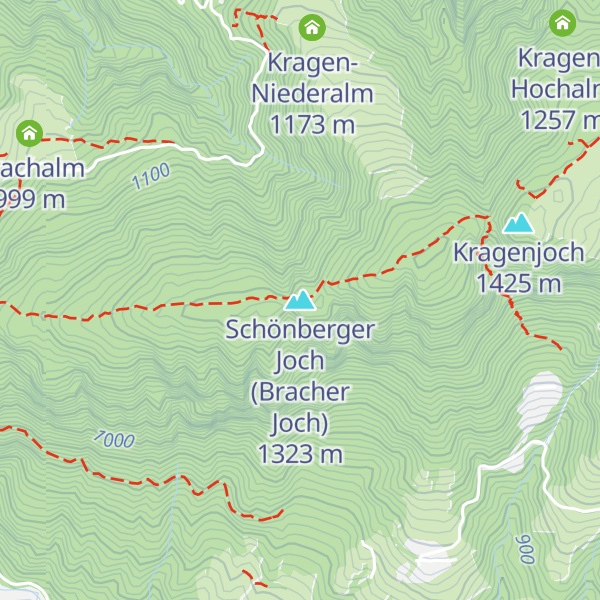 Map of Schönberger Joch (Bracher Joch)