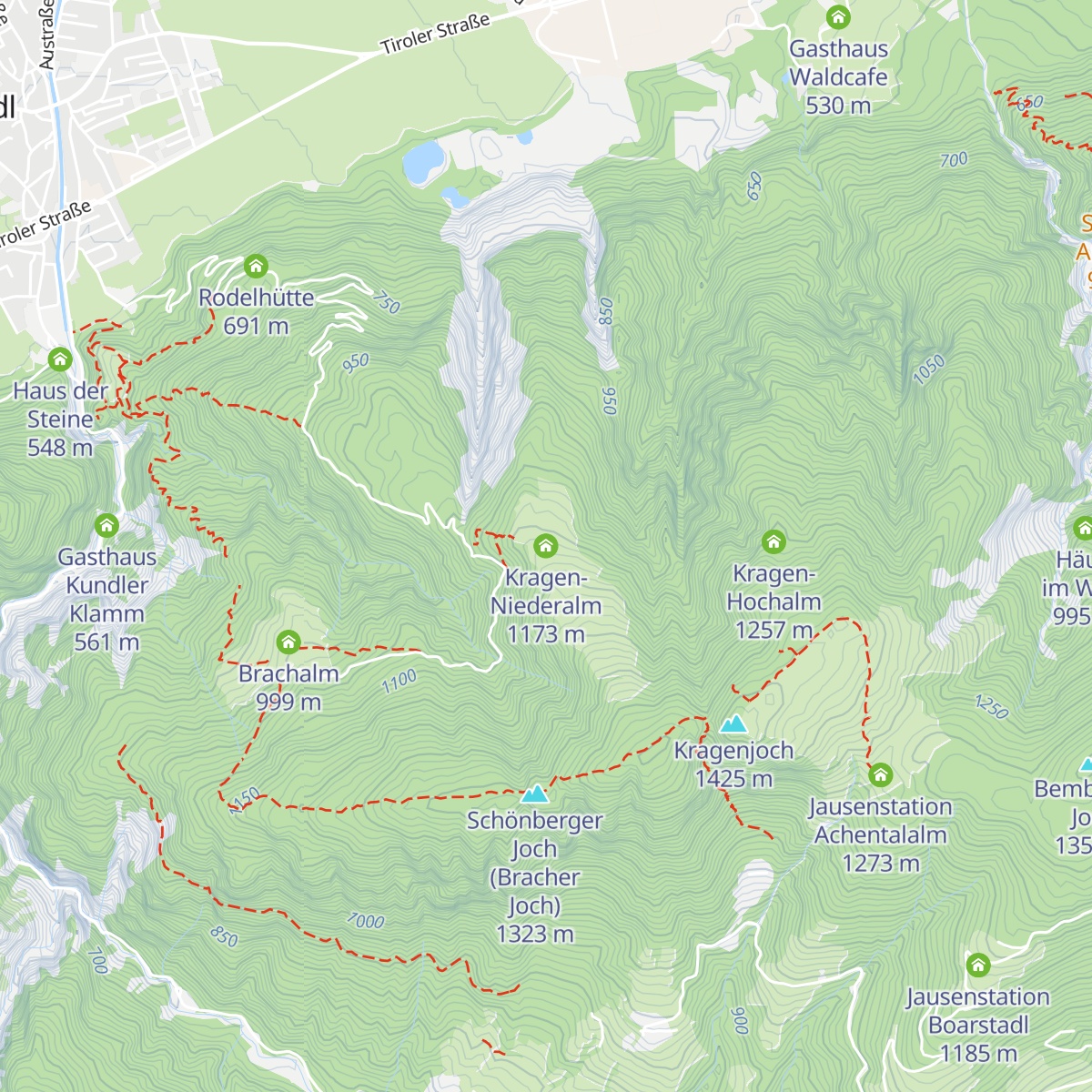 Kragen-Niederalm map