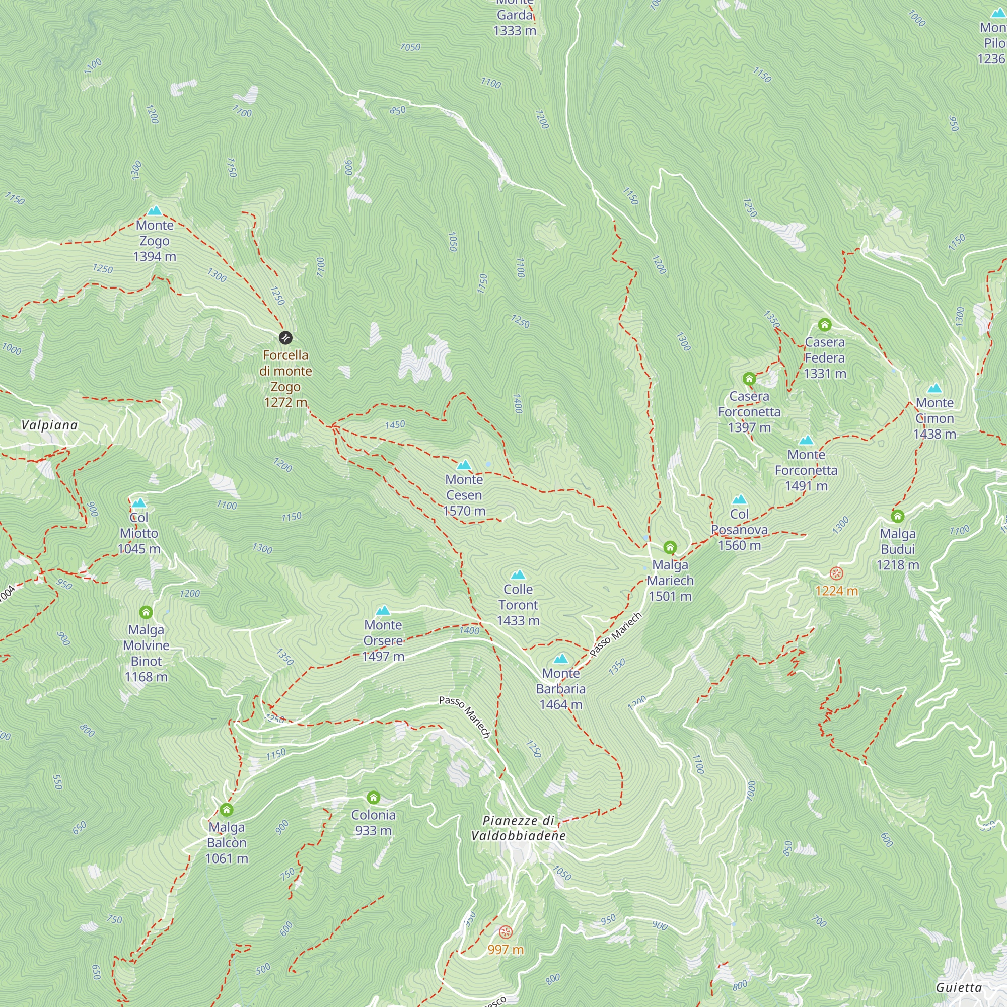 Malga Fossazza map
