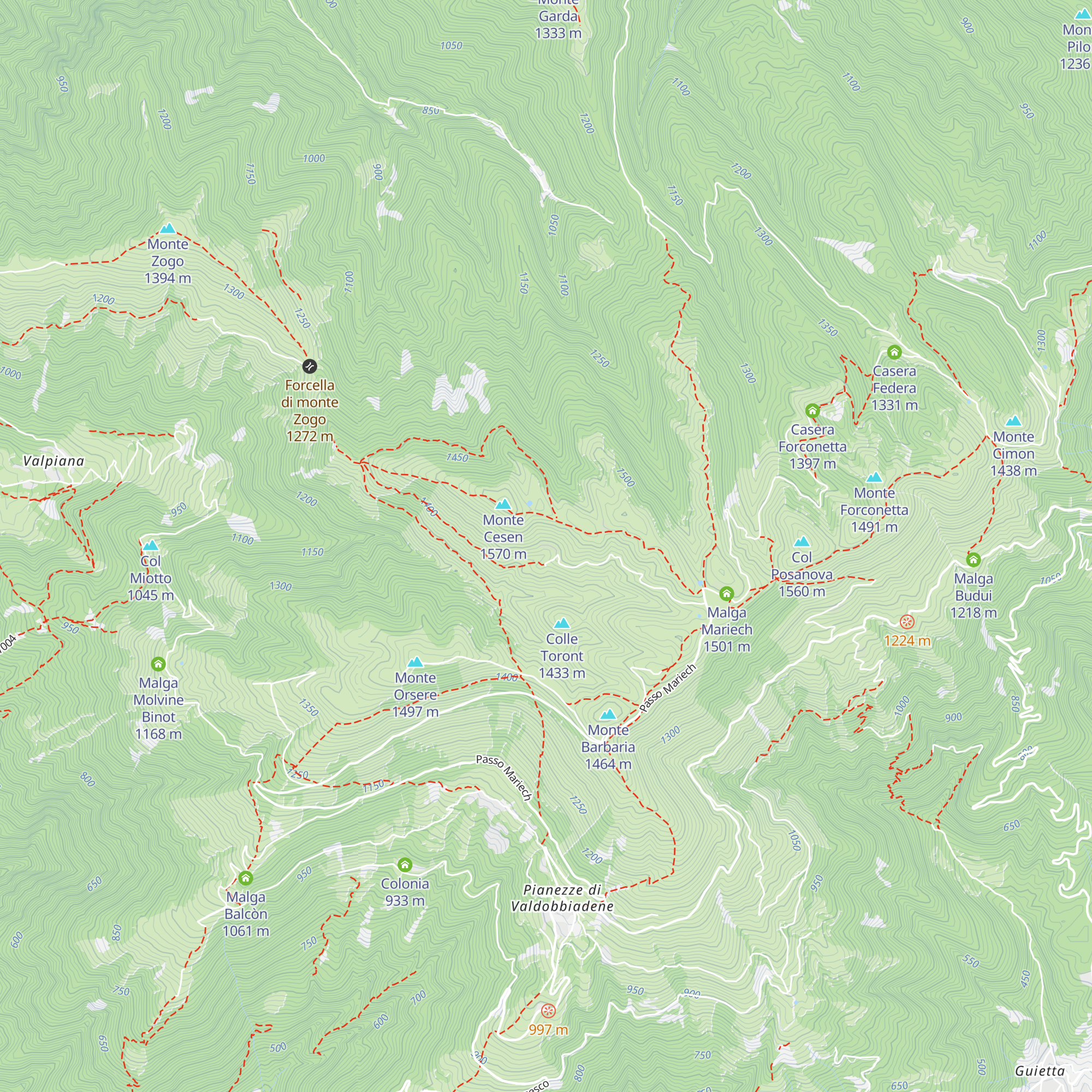 Malga Fossazza map