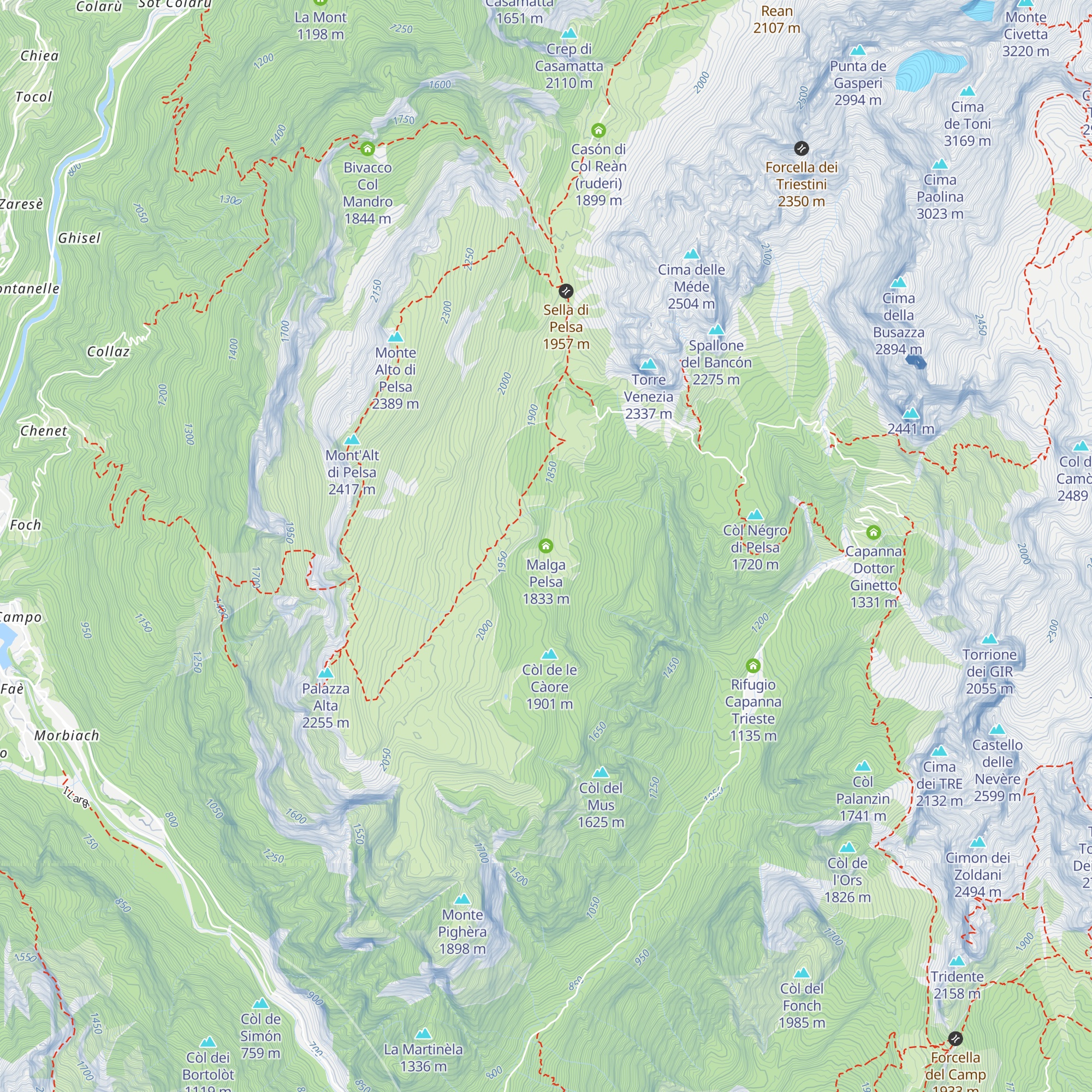 Malga Pelsa map