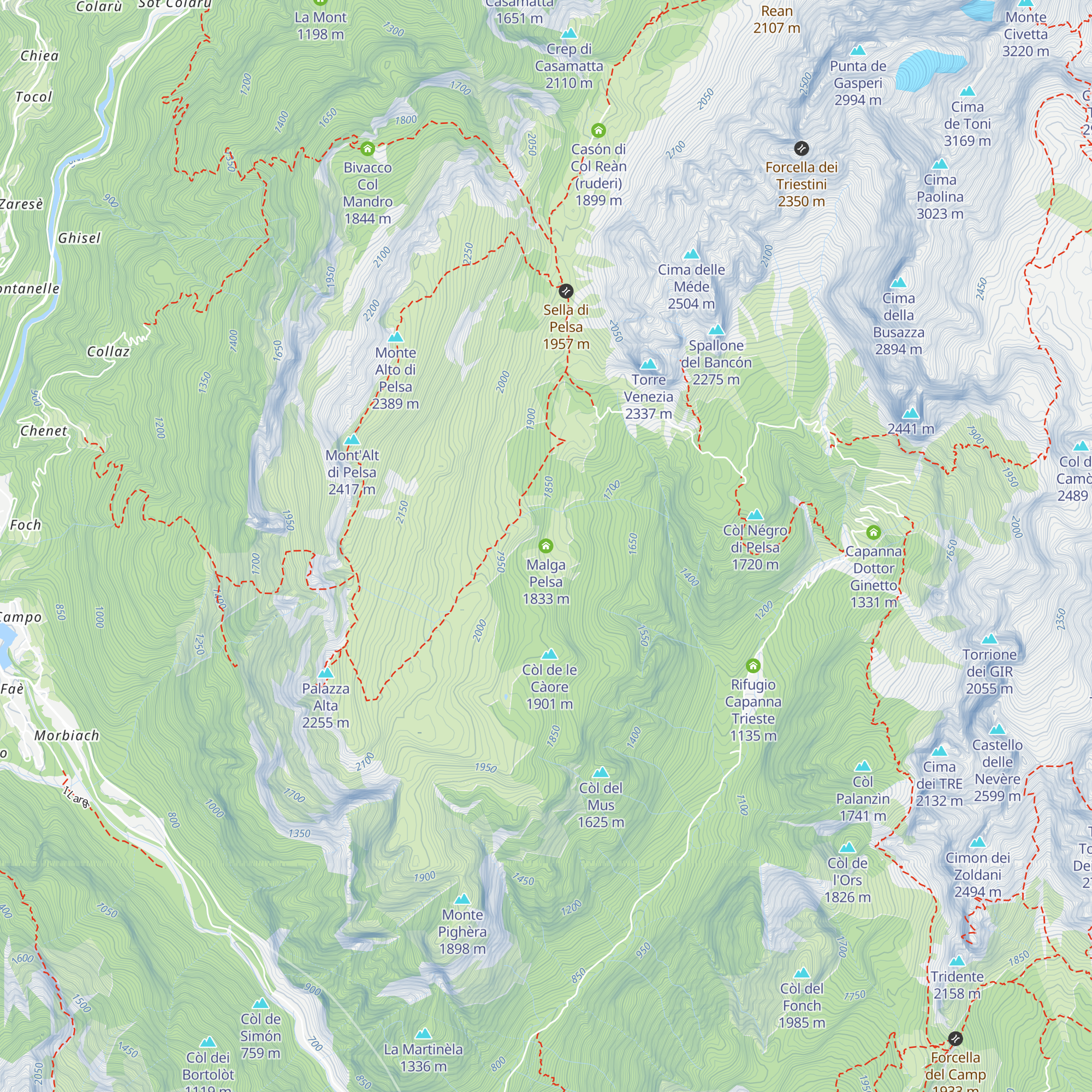 Malga Pelsa map