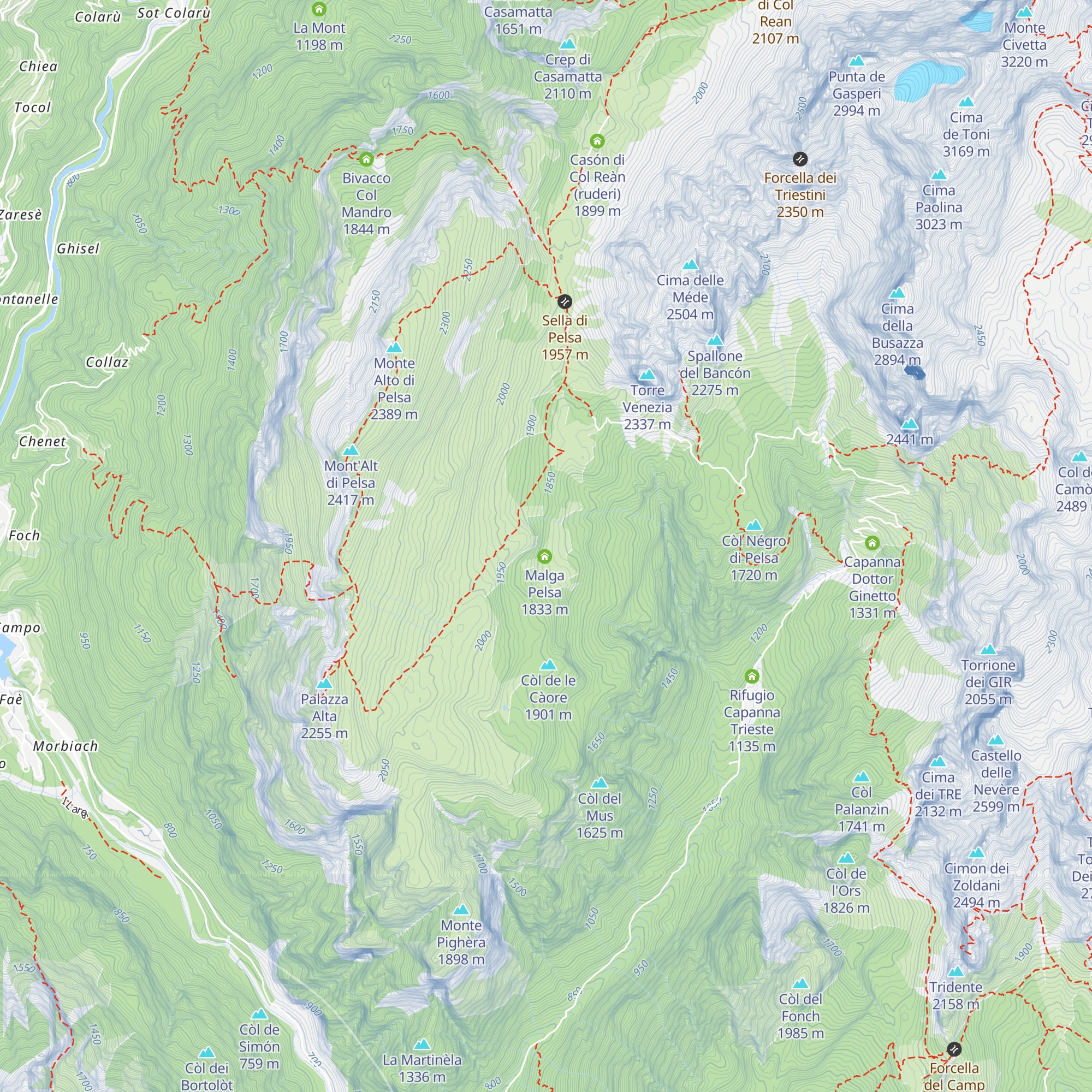 Ex stalói de Pelsa map